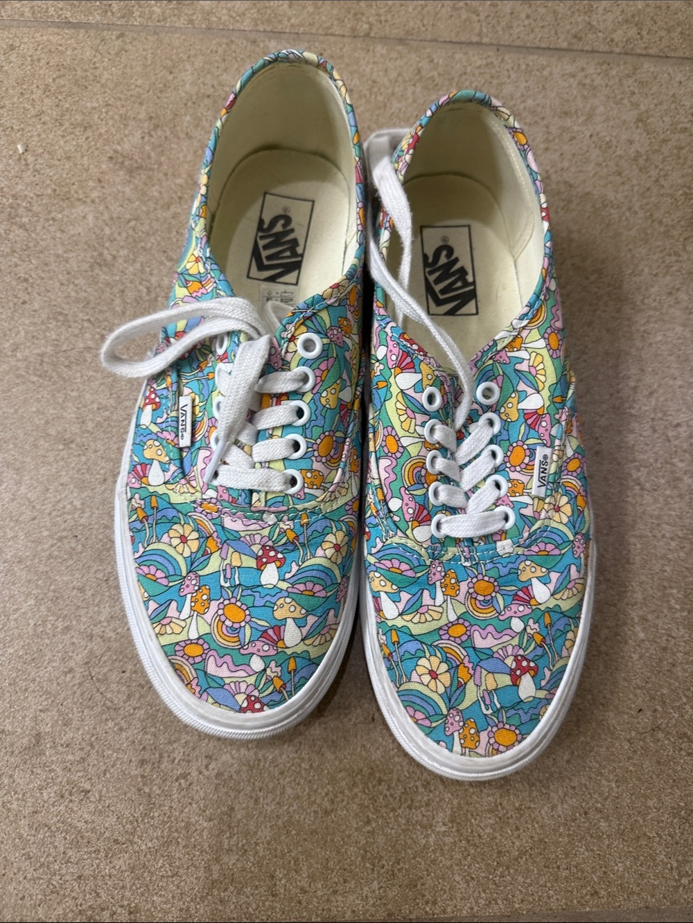 Vans bright floral & mushroom canvas sneakers